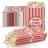 150 Pcs 1oz Popcorn Bags, Popcorn Boxes, Red White Stripe Pop Corn Bag for Popcorn Sweets Snacks, Small Individual Serving Popcorn Paper Bags for Movie Night Carnival Party Wedding Birthday (150Pcs)