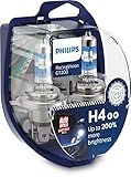 Philips Racing Vision GT200 H4 Car Headlight Bulb +200 Percent, Set of 2
