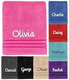 Gembroidery Personalised Towels Face Cloth | Hand Towel | Bath Towel | Bath Sheet | Perfect For Bathing Swimming Beach Holiday Adults & Kids Luxury Towel Set 100% Cotton (Hot Pink Bath Towel)