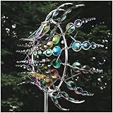 Magical Metal Windmill, 95cm Garden Spinners Outdoor, 3D Wind Spinners for Yard, Unique Wind Powered Kinetic Sculptures for Yard Patio Garden Lawn Outdoor Decoration, with Storage Box (Multi-color)
