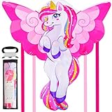 JOYIN 43.3'' Giant Unicorn Kite Easy to Fly for Kids and Adults With 262.5 ft String, Large Beach Kite for Outdoor Games and Activities