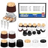 GLARKS 16pcs 5.9mm 8 Colors Guitar AMP Amplifier Push on fit Knobs Kit, Audio Knobs Shaft Pots Knob, Barrel Audio Guitar Knob for Marshall JCM 800 900 2000 Plexi JMP
