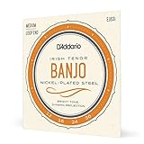 D'Addario Irish Tenor Banjo Strings, Nickel-Plated Steel, EJ63i, Medium Gauge 12-36, 5-String Set, Pack of 1