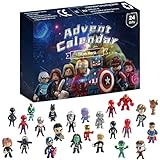 Advent Calendar 2024 for Kids Boys, Figures Advent Calendar, 24 Days Countdown Superhero Miniature Figures Toys, 24 Figures Movies Toys Christmas Count, Surprise Gift for Kids (B)