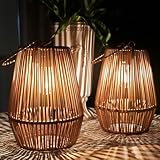 KagoLing Solar Lights Outdoor Garden, Vintage Hanging Solar Lanterns - Waterproof Outdoor Solar Lights for Halloween, Christmas Decorations, Patio & Pathway Decor - 2PACK