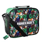 Minecraft Rectangular Insulated Lunch Box Bag for Boys and Girls, Perfect Size for Packing Hot or Cold Snacks for Travel and School,