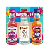 Smirnoff Flavoured Vodka Gift Set - Official Red Label No 21, Mango & Passionfruit, Raspberry Crush, 3x 5cl - Mini Cocktail Alcohol Gift Set, Birthday - Vodka Gifts for Women, Men, Stocking, Christmas