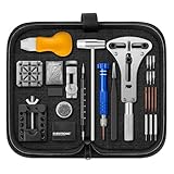 【2025 Upgrade】Eventronic Watch Repair Tool Kit, Professional Watch Battery Replacement Kit and Watch Link Removal Kit, Watch Back Removal Tool, Spring Bar Tool Set with Carrying Case for Gift