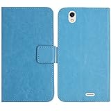 TienJueShi Blue Book-Style Flip Leather Protector Case Cover Skin Etui Wallet For Stk Sync 5E 5 inch