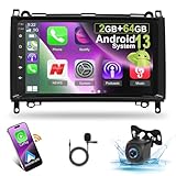 [2G+64G] Car Radio for Mercedes Benz Sprinter W906 W169 W245 W639 Vito Viano, Android Touch Screen Car Play Stereo, Carplay/Android Auto/EQ Audio/SWC/Bluetooth