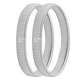 Lansonee 1 Pairs Anti-slip Metal Shirt Sleeve Holders Stretchy Garter Elastic Armbands - Silver