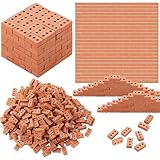 Cayway 120 PCS Mini Bricks Tiny Bricks for Landscaping Miniature Bricks Small Bricks for Crafts Realistic Fake for Mini Garden Accessories (3 Holes Mini Red)