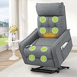 Srfzluxy Recliner Chair Lift Chair For the Elderly, Electric Rise and Recliner Armchair with Massage & Heat, Extended Footrest, Lazy Boy Reclining Chair with 2 Remote Controls Living Room Lounge Chair