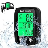 SULIVES Bike Computer - 19 Functions IP54 Waterproof - GPS Speedometer, Backlit Touch Screen - Cycling Computers - Universal Cycle Computer for Bikes