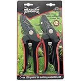 Bargainstore Wilkinson Sword P-1111243W Bypass & Anvil Pruners Secateurs Carbon Hand Tools Twin Pack Set Gardening