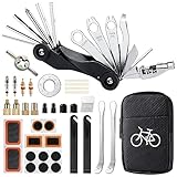 Bike Tool Kit, 17 in 1 Multifunction Bike Tools & Equipment, Bike Repair Kit, Puncture Repair Kit, Bicycle Tire Patch Kit for Mountain Bike Road Bikes