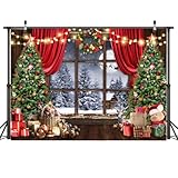 AIIKES 7x5ft Christmas Backdrop Winter Christmas Window Photography Backdrop 12-636