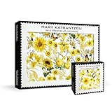 Museums & Galleries Cork Backed Placemats and Coasters Set of 4 - Yellow Butterflies and Flowers Mary Katrantzou Design - Wipeable, Heat Resistant Statement Table Mats for the Home