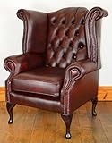 Chesterfield four piece suite in antique Oxblood leather
