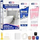 Bathtub Repair Kit 140g (Color Match), TUFINEIN Ceramic Repair Kit for Porcelain, Fiberglass, Enamel, Ceramic, Acrylic Repair and Fix Chips, Cracks, Scratches, Holes on Tub/Tile/Sink/Shower Tray