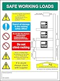 Safe Working Loads Cantilever Racking Signs - 400mm x 300mm 1.2mm Rigid Plastic Case (Pack of 10)