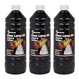 Bird Brand Clear Lamp Oil for Indoor & Outdoor Use, Smokeless Fuel, 3 x 1 Litre