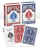 Bicycle® Standard index Playing Cards, 2 Decks, Red & Blue, Air Cushion Finish, Professional, Superb Handling & Durability for 14 years
