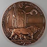 The Commemorative Coin Company Full Size Bronze Replica World War 1 Memorial/Death Plaque 'Dead Man's Penny' WW1 120mm, Brown