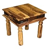 Paraphernalia Solid light sheesham wood coffee table/side table - 45cm x 45cm (thakat style)