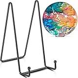 TR-LIFE Plate Stands/Holder for Display, 8 Inch, Large, Metal Frame for Picture, Decorative Platter, Book, Photo Easel (2 Pack)