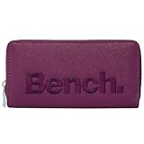 Bench Women's Classic Purple Faux Leather Wallet, 6.3 Inch, XXL, Zip-Around, Includes Coin Pouch, Card Holders, Lightweight