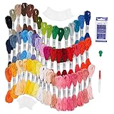 Avenfair Embroidery Threads 50 Skeins per Pack, Multi Color Embroidery Floss, Cross Stitch Threads, Friendship Bracelet Thread, with Free Needles, Floss Bobbins (50 Colors)