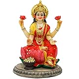 Indian Goddess Lakshmi Statue Figurine - 5.3”H Lakshmi Idols Statue Murti Laxmi Staue Home Office Temple Mandir Pooja Item Diwali Gifts Diwali Decoration for Home Spiritual Gift