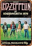 Metal Tin Sign 8X12 Inches 1979 Led Zeppelin At Knebworth Vintage Look Reproduction Metal Sign