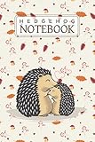 Hedgehog Notebook: A Gorgeous Pattern Design With Hedgehog, Leaf & Mushroom Blank Lined Journal, Good Appreciation Gift Ideas For Hedgehog Lovers