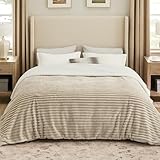 Bedsure Sherpa Fleece Large Blanket - Fluffy Soft Cosy Thick Warm Blankets for Winter, Beige, 240x220cm