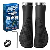 Adiwo Non-Slip Handlebar Grips, 1 Pair Professional Bike Handlebar Grips, Adult Mountain Bike Grips with Soft Anti-Slip Rubber, Ergonomic, Comes with 1 Allen Wrench, Suitable for Most Bicycles, Black