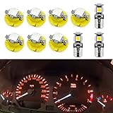 njssjd LED Instrument Panel Gauge Cluster Light Bulbs for B/MW 3 Series E36, 5 Series E34 E39, 7 Series E32 E38 E31 Speedometer Tachometer Clock LCD display Illumination Dash Lights (Yellow)