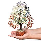 Crocon 7 Chakra Healing Crystal Tree of Life Handmade Feng shui Crystal Tree for Good Luck Positive Energy Wealth Reiki Healing Gifts for Women and Mum Birthday Home decor & house warming gift