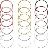 3 Sets of 6 Guitar Strings Replacement Steel String for Acoustic Guitar (1 Brass Set, 1 Copper Set and 1 Multicolor Set)