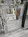 Biznest Filled Celtic Cross Knot Wall Mirror Diamond Crush Crystal Dressing Silver Wall Mirror Rectangle Home Décor For Living Room Bedroom (100x70cm)