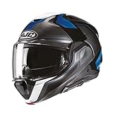 HJC F100 BIOS MC2 Blue Dual Visor Modular 180° Flip Front Ece22.06 Rated Motorcycle Helmet (M)
