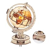ROBOTIME 3D Puzzle Wooden Luminous Globe, Model Kits for Adult to Build, Mechanical Building Construction Jigsaw Craft, Ideal Festival Gift Sets