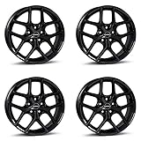 4x Borbet rims alloy rims Y 7x17 ET40 5x100 black glossy compatible with VW Bora Cross Polo Golf Polo Taigo T-Cross