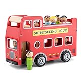 New Classic Toys - City Tour Bus with 9 Play Figures , Red