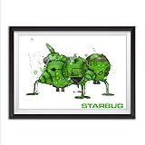 RED DWARF STARBUG WATERCOLOUR SPLATTER STYLE ART A4 PRINT