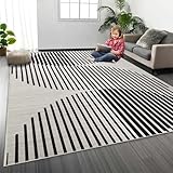 MOONLIGHT20015 Rugs Living Room 120 x 170 cm – Geometric Boho Style Area Rugs for Bedroom Dining Room – Non Slip Large Bedside Rug Printed Carpet for Lounge, Jett