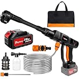 Cordless Pressure Washer,21V 45 Bar/652 PSI Portable Pressure Washer with 3.0Ah Battery,6-in-1 Adjustable Nozzle,16.4FT Hose Pressure Cleaner for Car/Floor/Garden Cleaning & Watering