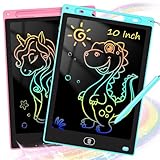 KTEBO 2 Pack 10 Inch LCD Writing Tablet for Kids, Electronic Drawing Pad and Doodle Board for Ages 3-8, Birthday and Christmas Gifts for Boys and Girls, Stocking Stuffers for Kids(Pink & Blue)