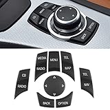 Jaronx Compatible with BMW iDrive Buttons, for BMW iDrive Controller Knob Multimedia Button Replacment for 1' E81 E82 E88/3' E90 E92 E93/5' E60 E61/6' E63 E64/X1 E84/X5 E70/X6 E71 (8PCS Set)